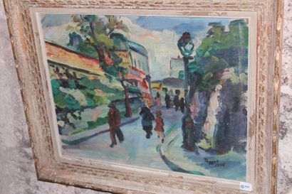 null Noël RAGGET (1937-1975)
"Montmartre"
Huile sur carton , signée en bas à droite,...