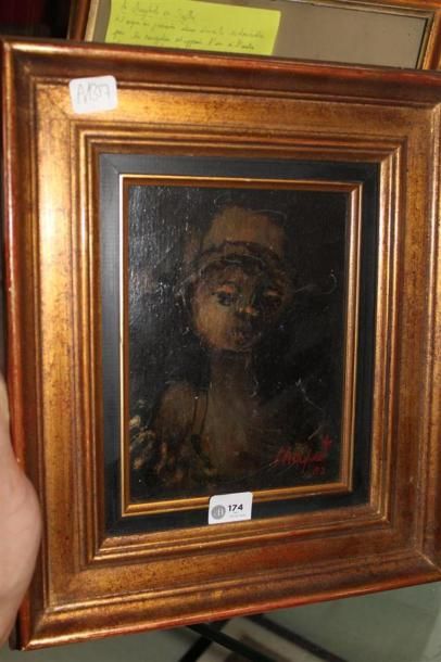 null Jean-Pierre CHAPUT (1935-)
« Portrait » huile sur toile signée en bas à droite...