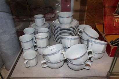 null Service à thé en porcelaine HAVILAND LIMOGES FRANCE comprenant 12 pièces : tasses...
