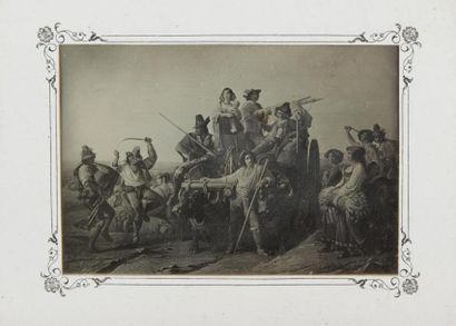 null Daguerrérotype, "Fête dans la campagne romaine", reproduction de tableau de...