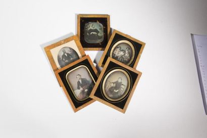 null Lot de 5 daguerrérotypes (portraits)