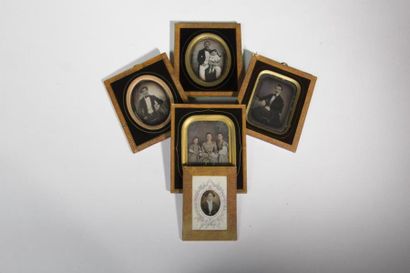null Lot de 5 daguerrérotypes (portraits)