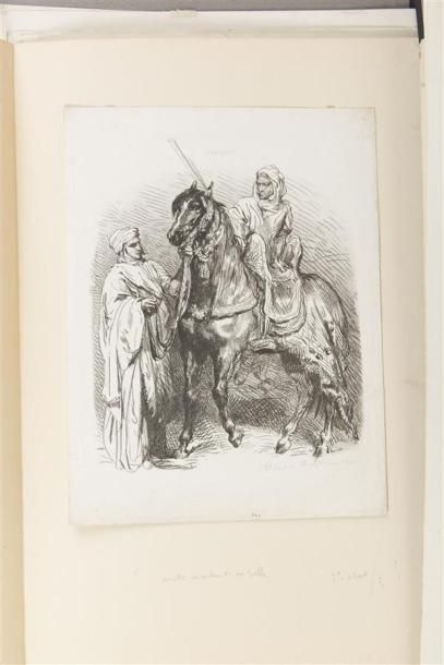 null THEODORE CHASSERIAU (1819 1856)Arabe montant en selle. Vernis mou. Epreuve sur...