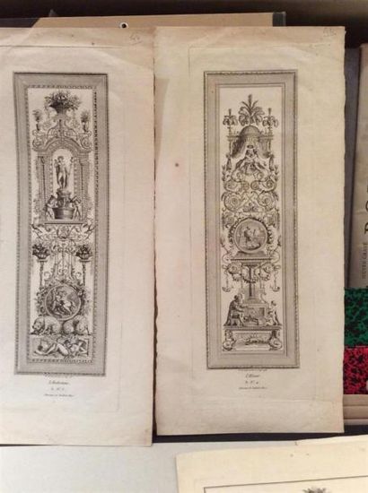 null F.M. QUEVERDO (1748 - 1797)LES QUATRE SAISONS PANNEAUX DECORATIFSPanneaux décoratifs...