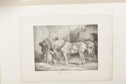 null THEODORE GERICAULT (1791 1824)Cheval d' Hanovre Cheval que l'on ferre - Chevaux...