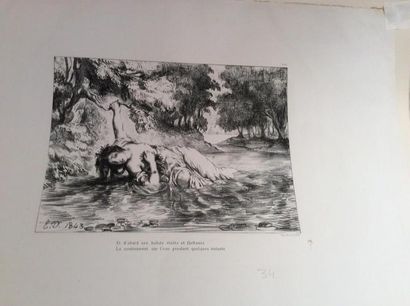 null EUGENE DELACROIX (1798 - 1863)LA MORT D'OPHELIE. planche pour l'Acte IV, scène...
