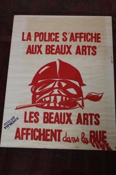 null [AFFICHE MAI 68] - Ensemble de 4 affiches "La Police s'affiche aux Beaux-Arts,...