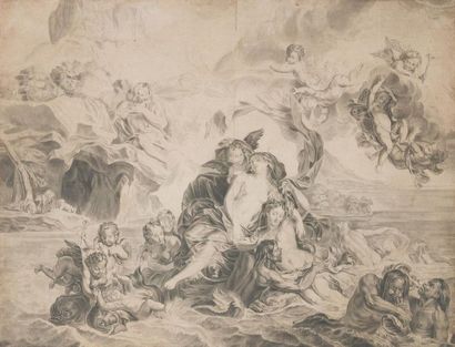 null D'APRES COYPEL Le Triomphe de Galatée Encre et lavis sur papier41 x 53 cm
