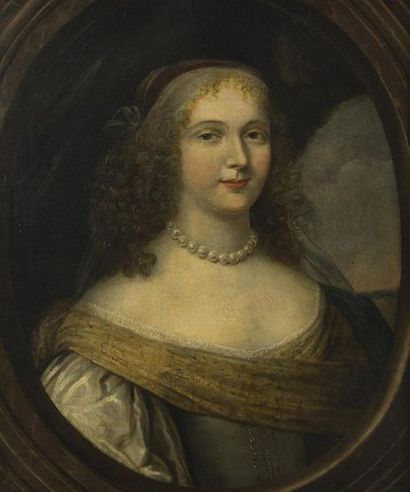 null ECOLE FRANCAISE DU XVIIème SIECLESUIVEUR DE CLAUDE DERUETPortrait de dame dans...