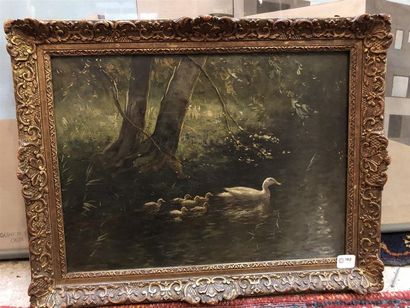 null Constant ARTZ (1870-1951), "Mare aux canards", huile sur toile signée en bas...