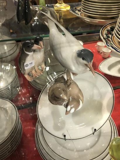 null Ensemble de sujets en porcelaine Danoise "Pingouins" "Oiseaux" et "Mouettes...