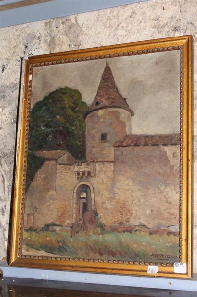 null Albert GREIG, "Château des Ducs de Regnier" huile sur panneau signé en bas à...