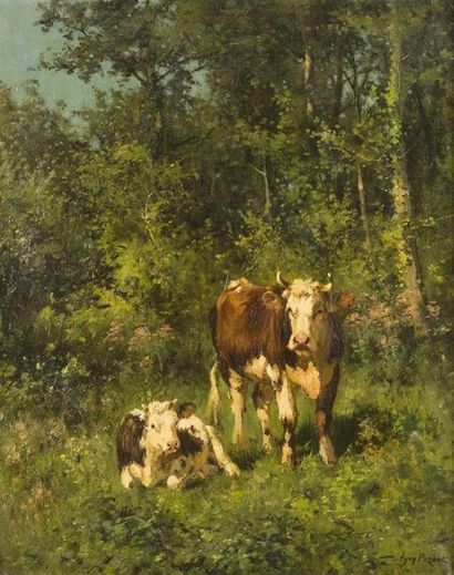 null Aymar PEZANT (1846-1916)
Vaches en lisière de bois
Huile sur toile, signée en...
