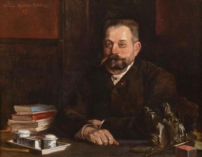 null Etienne MOREAU-NELATON (1859-1927)
Portrait d'homme à sa table de travail.
Huile...