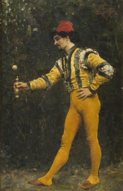 null Jules GARNIER (1847-1889)
Le joueur de bilboquet
Huile sur toile, signée en...