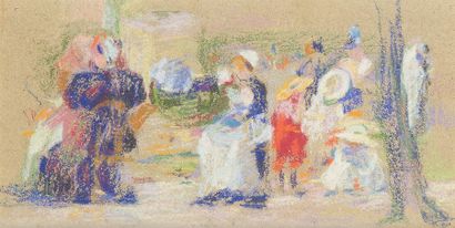 null Georges DORIGNAC (1879 - 1925)
Enfants et nurses au jardin
Pastel.
16 x 31 cm
Bibliographie...