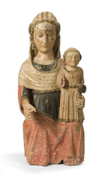 null Importante Vierge en Majesté en bois sculpté et polychrome ; (fragment)
Probablement...