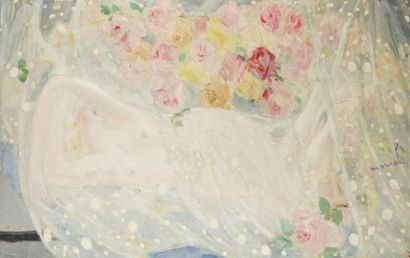 null Jacqueline MARVAL (1866-1932)
Le Rêve de la femme endormie.
Huile sur toile...