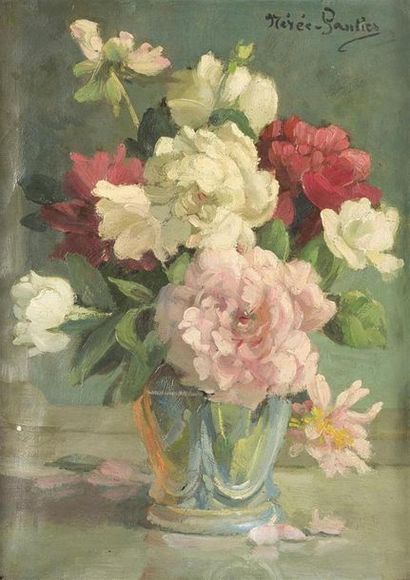null Jane NEREE-GAUTIER (1877-1948)
Bouquet de roses
Huile sur toile, signée en haut,...