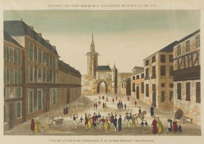 null VUES d'OPTIQUE
Réunion de 5 vues : Tour de l'Horloge à Auxerre ; Place Royale...