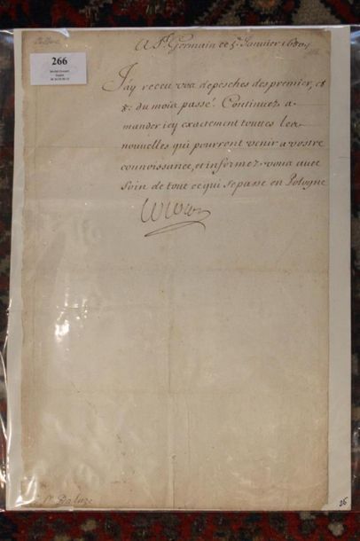 null COLBERT (Jean-Baptiste)
Lettre autographe signée au sieur de Baluze (Étienne...
