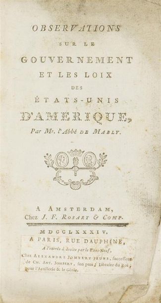 null MABLY (Gabriel Bonnot de, abbé)
Observations sur le gouvernement et les loix...