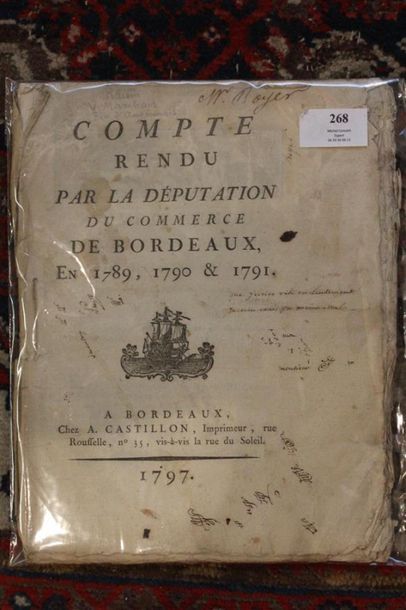 null ESCLAVAGISME - BORDEAUX
Compte rendu par la députation du commerce de Bordeaux...