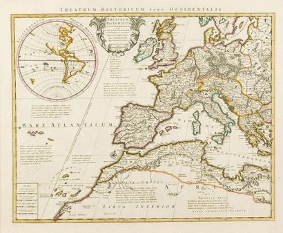 null L'ISLE (Guillaume de)
Réunion de 3 cartes d'Europe : - 1/ Theatrum historicum...