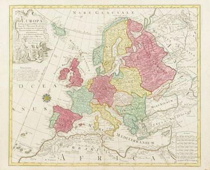 null L'ISLE (Guillaume de)
Réunion de 3 cartes d'Europe : - 1/ Theatrum historicum...
