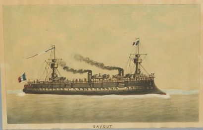 null MARINE - GOUACHES ORIGINALES
Réunion de 4 gouaches originales de navires : navire...