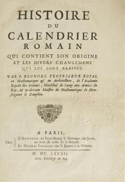 null BLONDEL (François)
Histoire du calendrier romain qui contient son origine et...