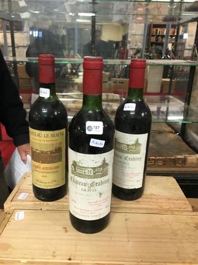 null 1979 - Château Le Mayne
Saint-Emilion - rouge - 1 blle
1979 - Château Crabitey
Graves...