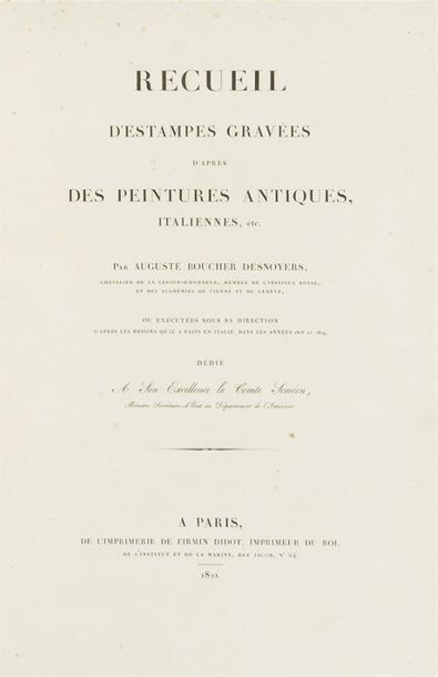 null Italie - BOUCHER DESNOYERS (Auguste Gaspard Louis) : Recueil d'estampes gravées...