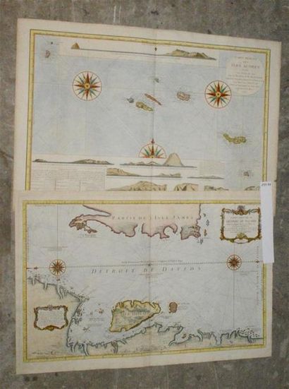 null Cartes Marines en couleurs - BELLIN : Carte réduite du Détroit de Davids (1765)...