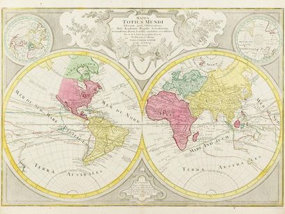 null L'ISLE (Guillaume de) - LOTTER (Tobias Conrad) : Mappa Totius Mundi adornata...