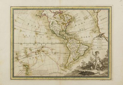 null Continents - CASSINI (Giovanni Maria) : Réunion de 4 cartes des continents :...
