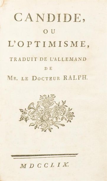null VOLTAIRE (François-Marie Arouet, dit)
Candide ou l'optimisme, traduit de l'allemand...