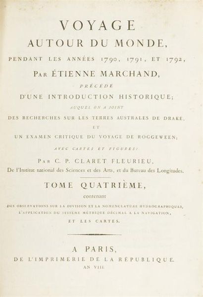 null AMERICANA
MARCHAND (Étienne)
Voyage autour du monde, pendant les années 1790,...