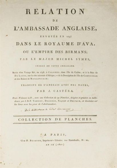 null SYMES (Michel)
Relation de l'ambassade anglaise, envoyée en 1795 dans le Royaume...