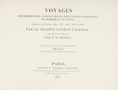 null VALENTIA (George, Annestley, vicomte de)
Voyage dans l'Hindoustan, à Ceylan,...