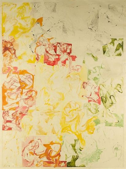 null Dejong "Composition"Acrylique sur toile 1965130 x 97 cm