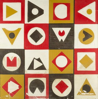 null Tom Mosley [Anglais] (1927-2009) "Composition géometrique" Paris 1966 100 x...