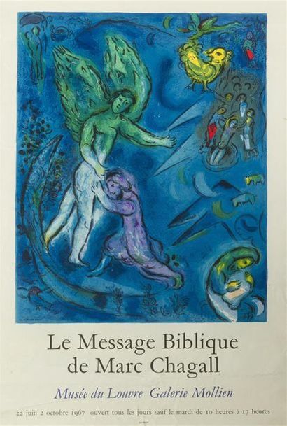 null Ensemble de 4 affiches d'expositions 
- « Musée message biblique » 1967 Imp...