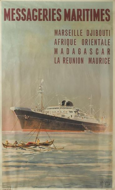 null Des Gachons 
Affiche ancienne « Messageries maritime »
Dimensions:  100 x 62...