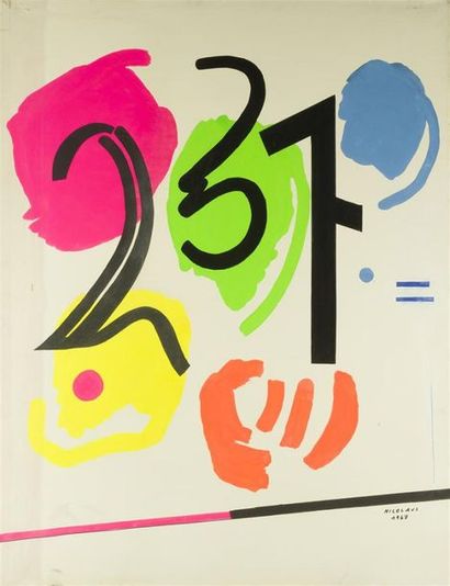 null Egon Karl Nicaulos [Allemand] (1928-1988) "Composition" Acrylique sur toile,...