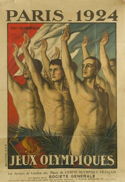 null Jean Droit (1884-1961)
Affiche ancienne «  Paris / 1924 JEUX OLYMPIQUES (1924 )....