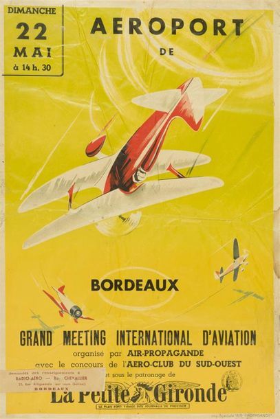 null Geo Ham
Affiche ancienne « Aéroport de Bordeaux » 
Grand meeting international...