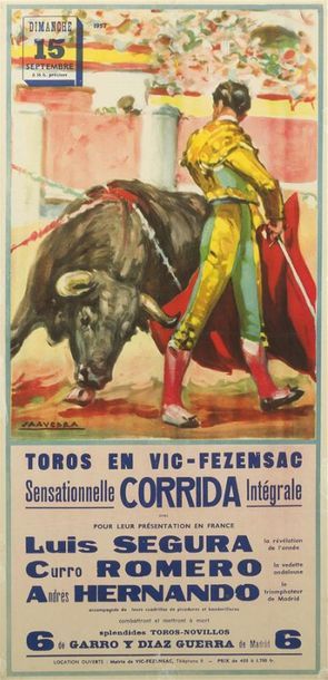 null DEUX AFFICHES VIC FEZENSAC
15/09/1957 : sensacional corrida integral Luis Segura,...
