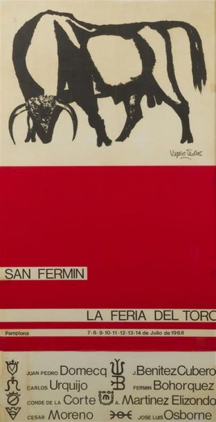 null 380
AFFICHE PAMPLONA IRUÑA
Feria del Toro San Fermin 1968
118 x x60 cm
Dans...