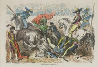 null D'APRES Gustave DORE
Ensemble de 13 gravures couleurs 
"L'arrivée des toreros"...